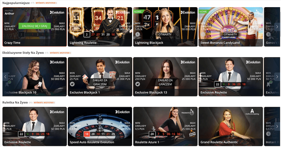 Gry w kasynie na żywo Betsson