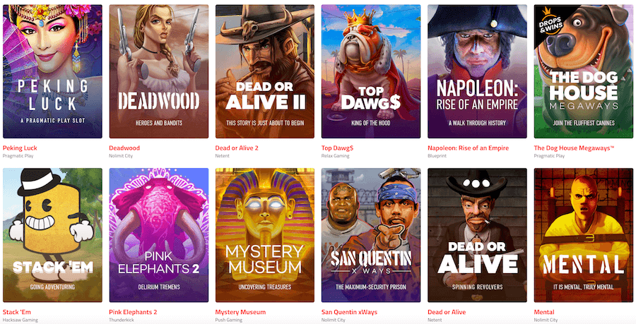 Sekcja slotów Ultra Casino