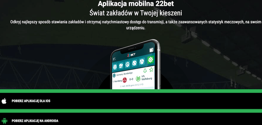 Aplikacja mobilna kasyna 22Bet