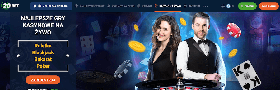 20Bet - kasyno na żywo