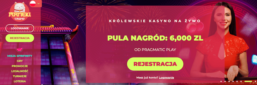 Kasyno na żywo w Maneki Casino