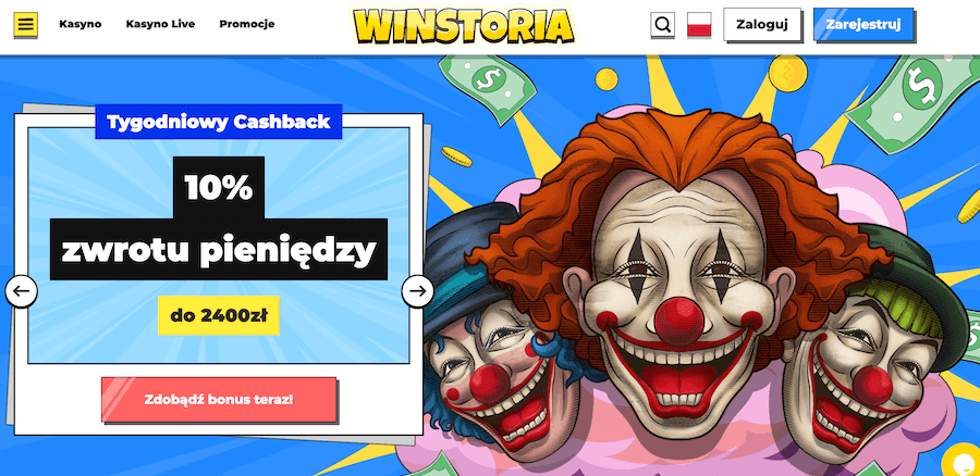 Bonus cashback w kasynie Winstoria