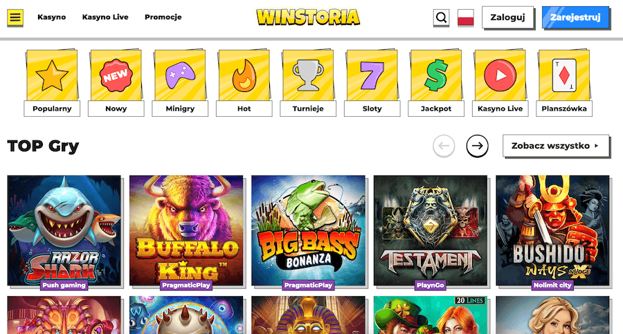 Gry w kasynie Winstoria