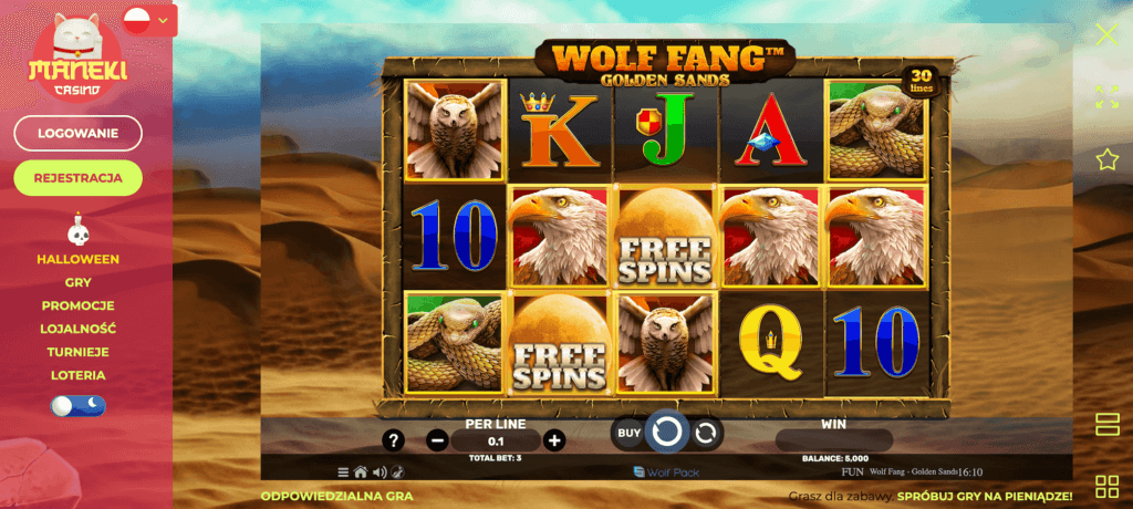 Gra Wolf Fang w wersji demo w Maneki Casino