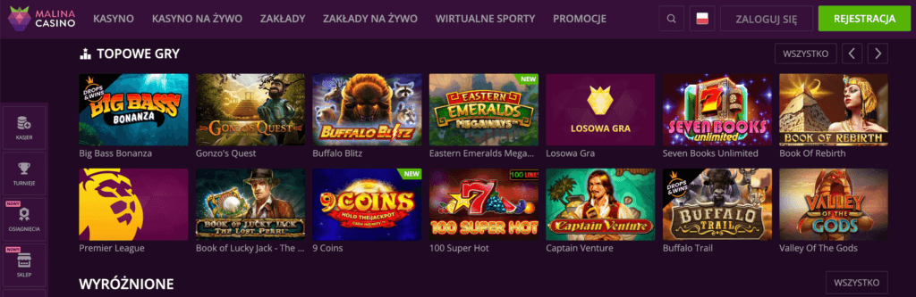 Gry w Malina Casino