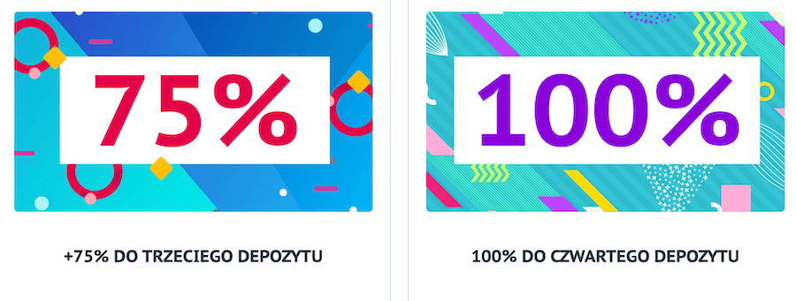 Bonus powitalny za trzeci i czwarty depozyt