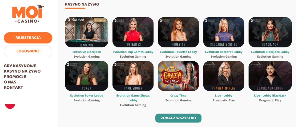 Kasyno na żywo w MoiCasino