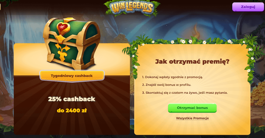Bonus cashback WinLegends