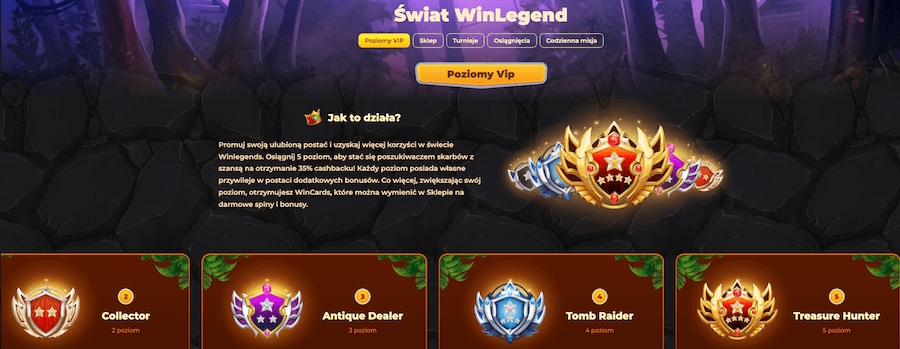Klub VIP kasyna WinLegends