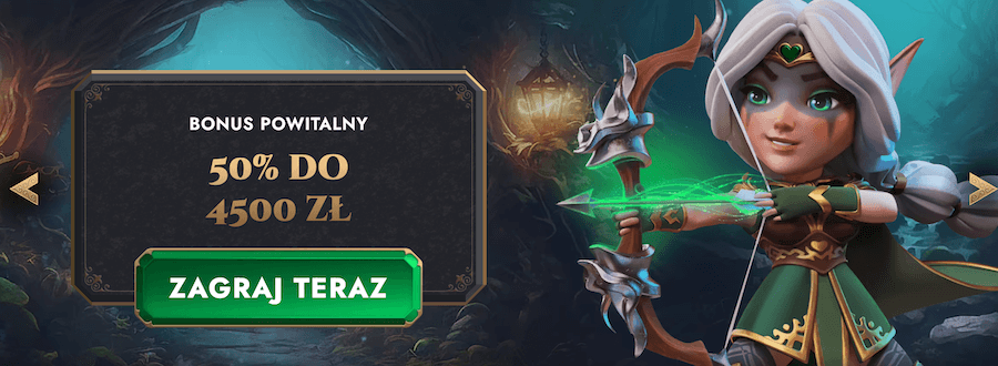Grafika przedstawiająca ofertę bonus powitalnego w kasynie Lucky Heroes