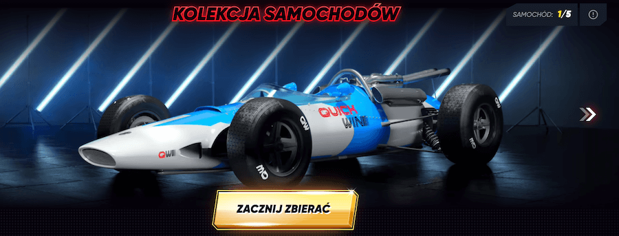 Kolekcja samochodów w QuickWin.