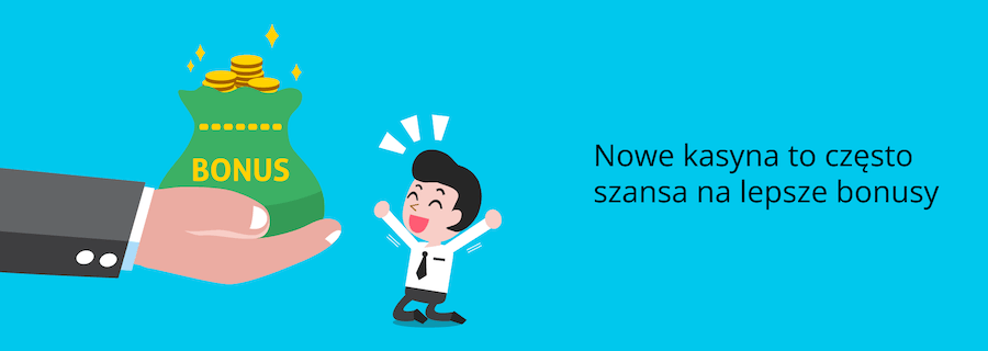 Infografika ukazująca ze nowe kasyna to szansa na lepsze bonusy