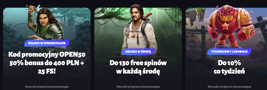 Niektóre z bonusów w SlotHunter.