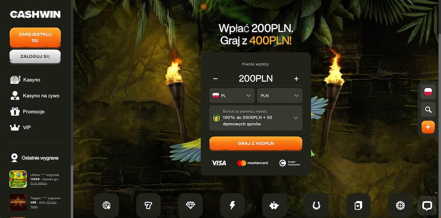 CashWin strona główna.