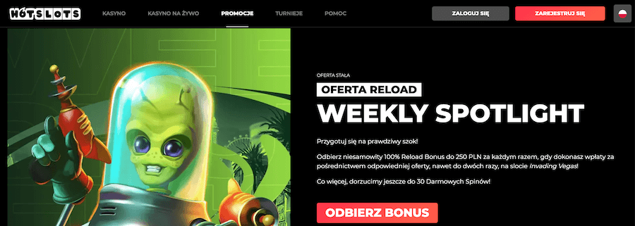 Oferta Reload "Weekly Spotlight" w HotSlots.