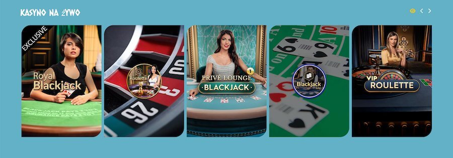 Kilka gier na żywo w Amon Casino.