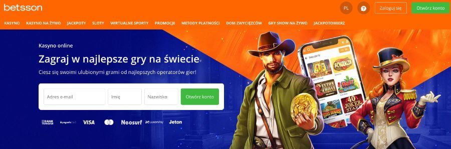 Strona główna kasyna Betsson