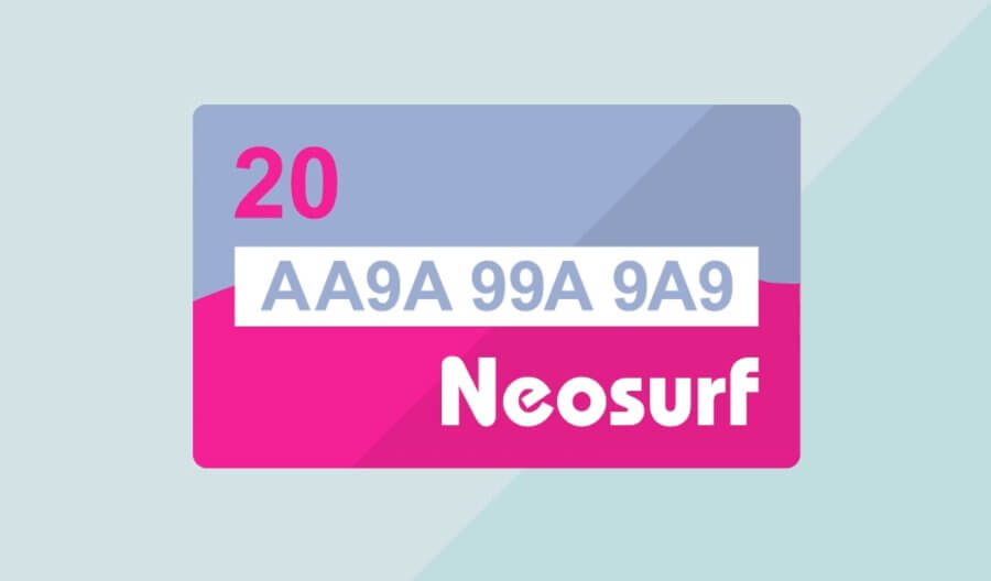 Karta Neosurf z przykładowym numerem.