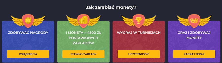 Instrukcja odnośnie zdobywania monet w Rolling Slots Casino.