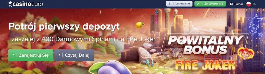 Bonus powitalny w Casino Euro.