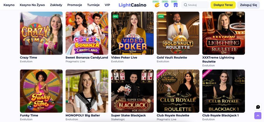 Kasyno na żywo w LightCasino