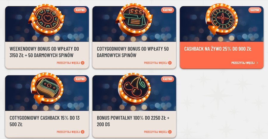 Wszystkie bonusy dostępne w ExtraVegas.