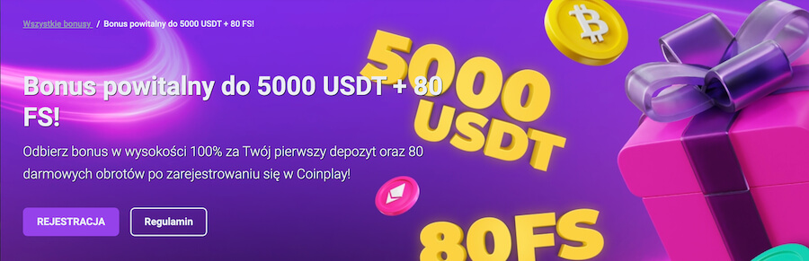 Bonus za pierwszy depozyt Coinplay.