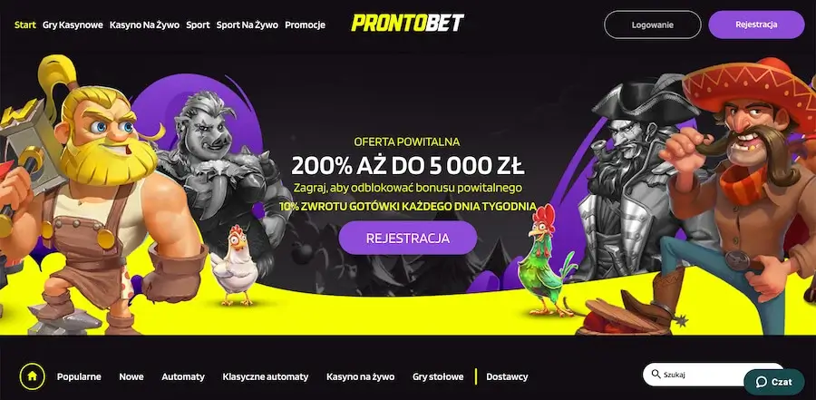 Bonus powitalny w kasynie ProntoBet