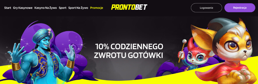 Cashback w kasynie ProntoBet