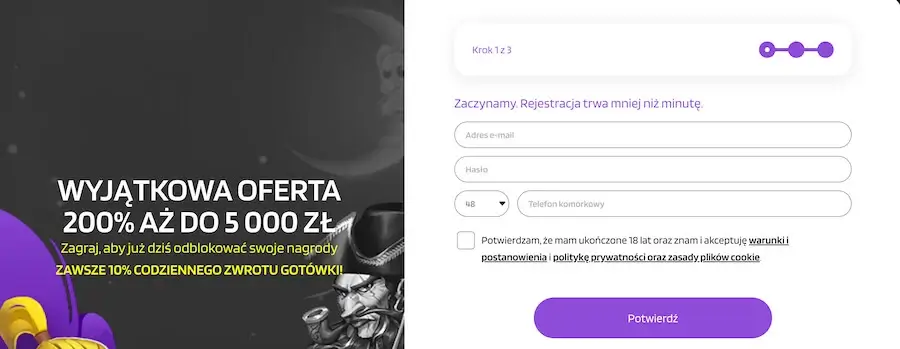 Rejestracja w kasynie ProntoBet