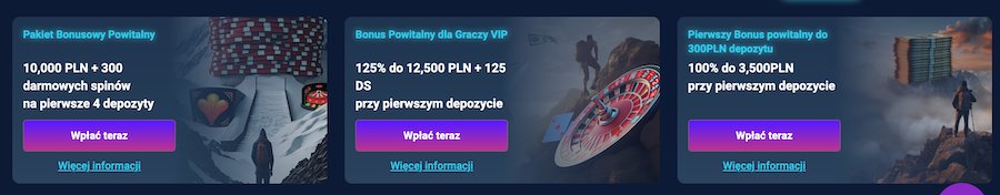 Bonusy powitalne w Wintopia.