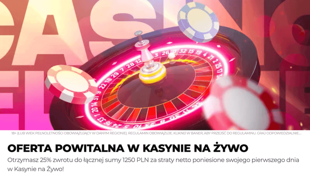 25% cashback w kasynie na żywo oferta powitalna Energy Casino.