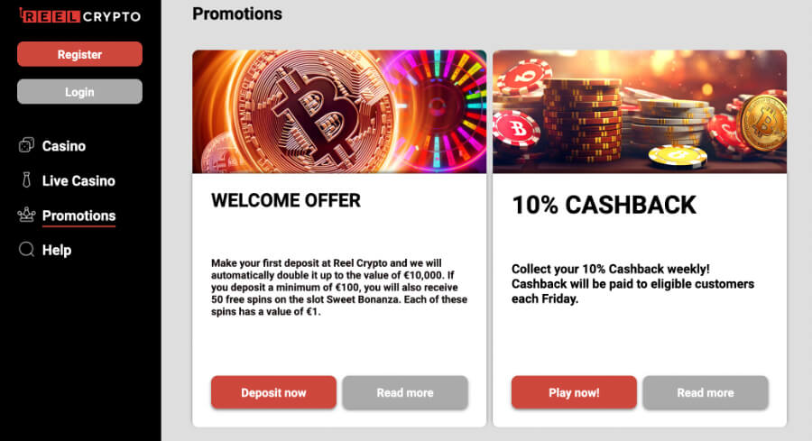 ReelCrypto - promocje