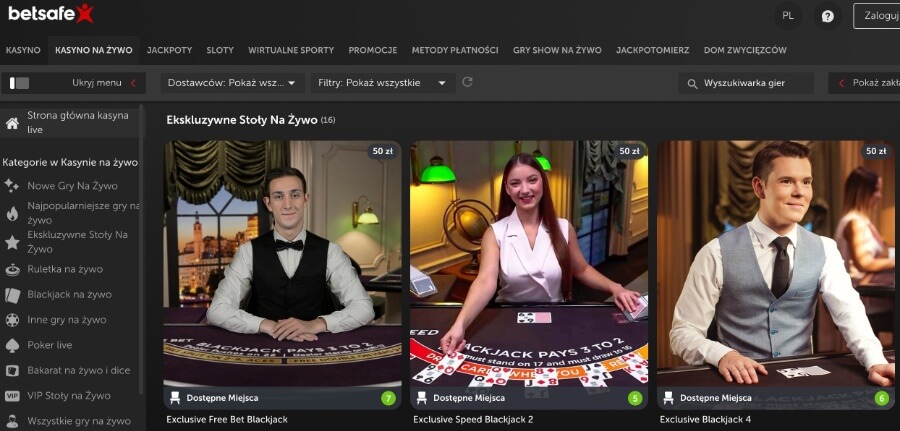 Betsafe - kasyno na żywo