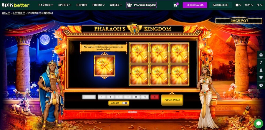 Gra i promocja "Pharaoh Kingdom" w Spinbetter.