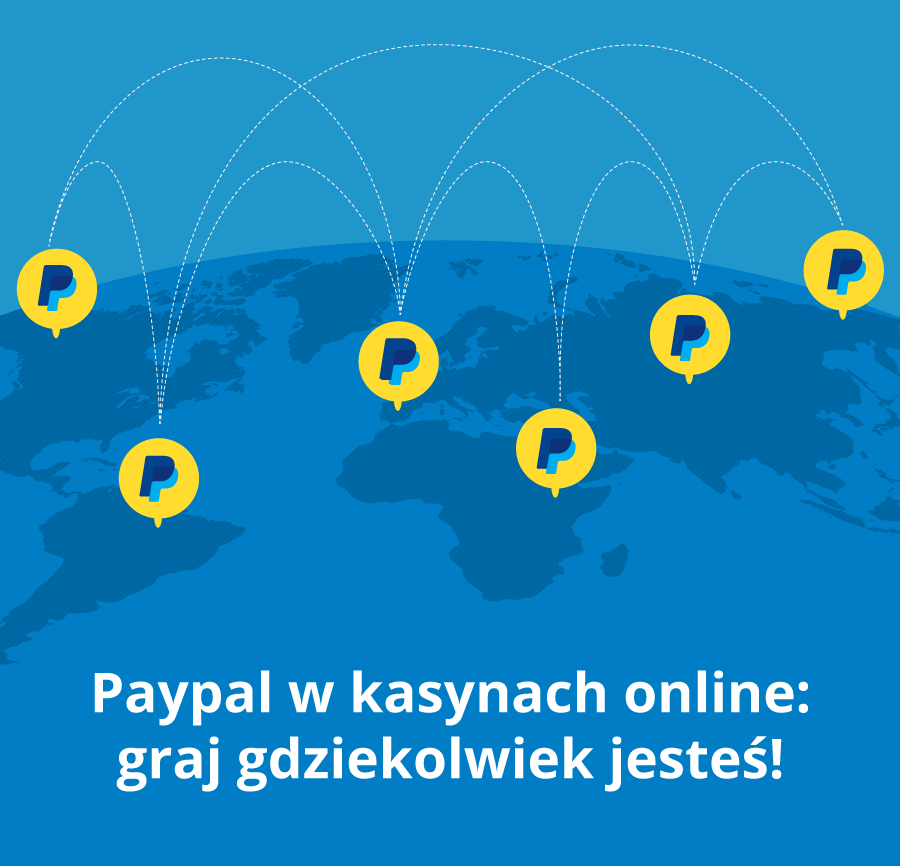 Infografika z logo Paypala w różnych częściach świata na mapie świata.