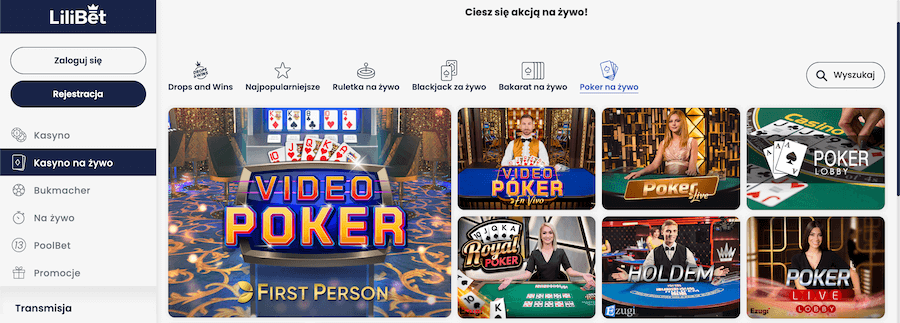Lilibet strona startowa i poker na żywo.