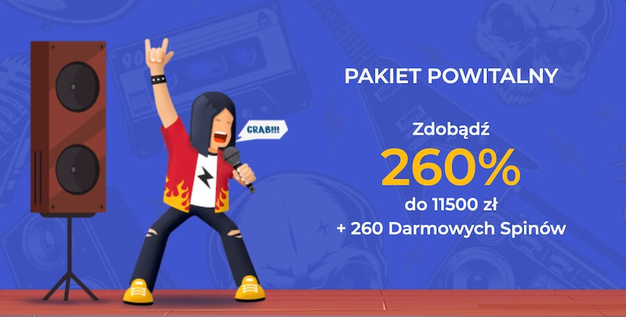 Pakiet powitalny kasyna Rolling Slots.