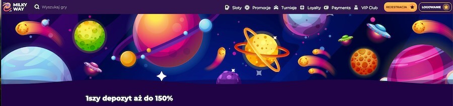 MilkyWay bonus od depozytu 150%.