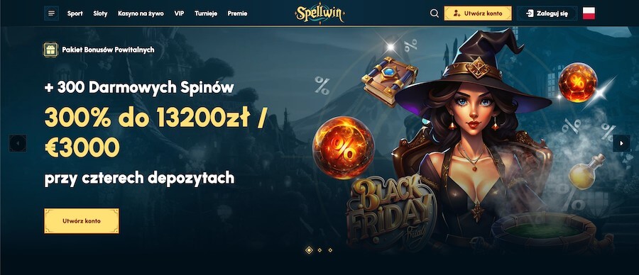 SpellWin strona startowa i bonus powitalny.