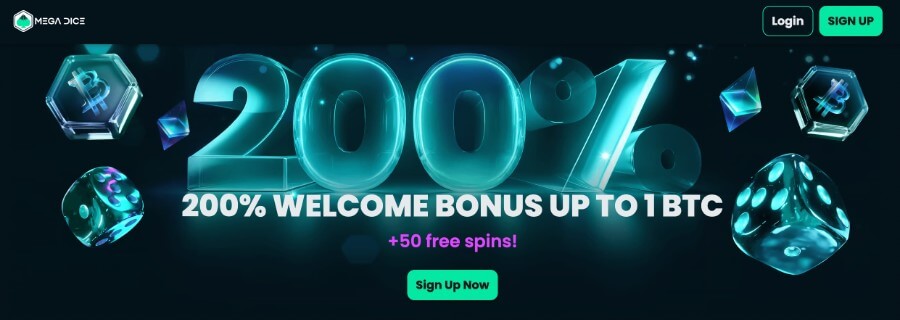 Mega Dice - bonus powitalny 200%