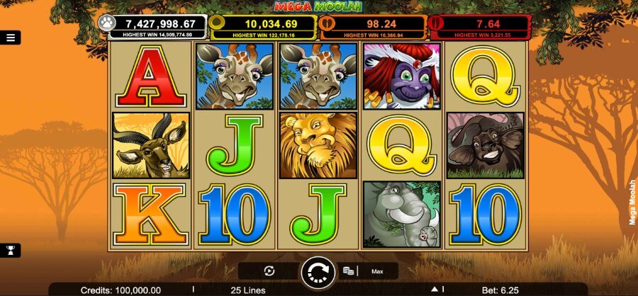 Slot Mega Moolah z jackpotem