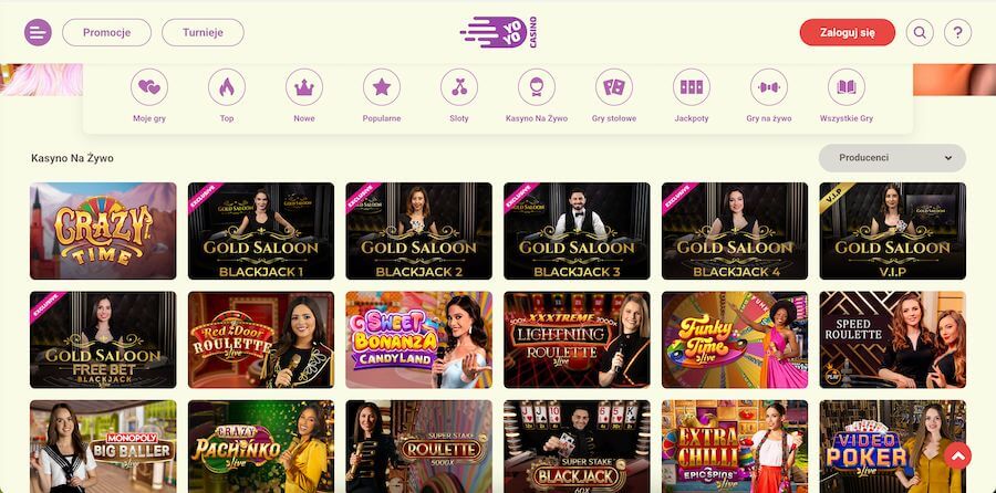 YoYo Casino kasyno na zywo.