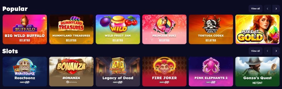 Gry dostępne w kasynie Bet4Slot