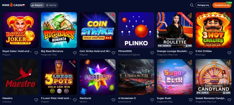 Nine Casino gry