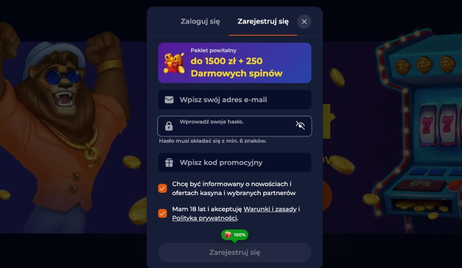 Nine Casino rejestracja