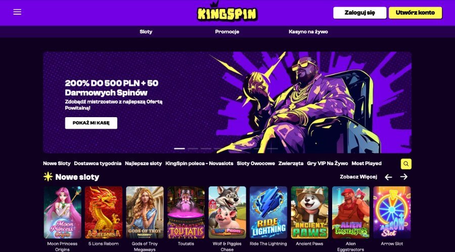 Strona główna kasyna King Spin