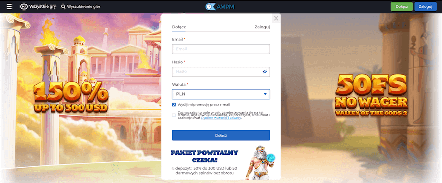 AMPM Casino darmowe spiny bez warunku obrotu.