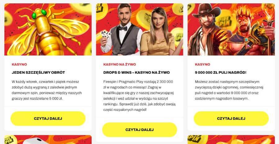 Fire Spin Casino bonusy kasynowe